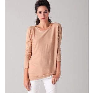 Vince Slit Back Cashmere Blend Tunic Sweater Top Tan Camel Toast Size Small